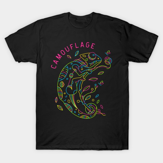 chameleon monoline T-Shirt by Mako Design 